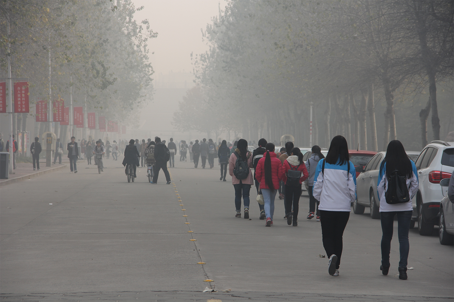 Air pollution in Anyang, China. 