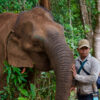 An elephant with her mahout at the project, which employs 58 people, 48 of them from local communities.