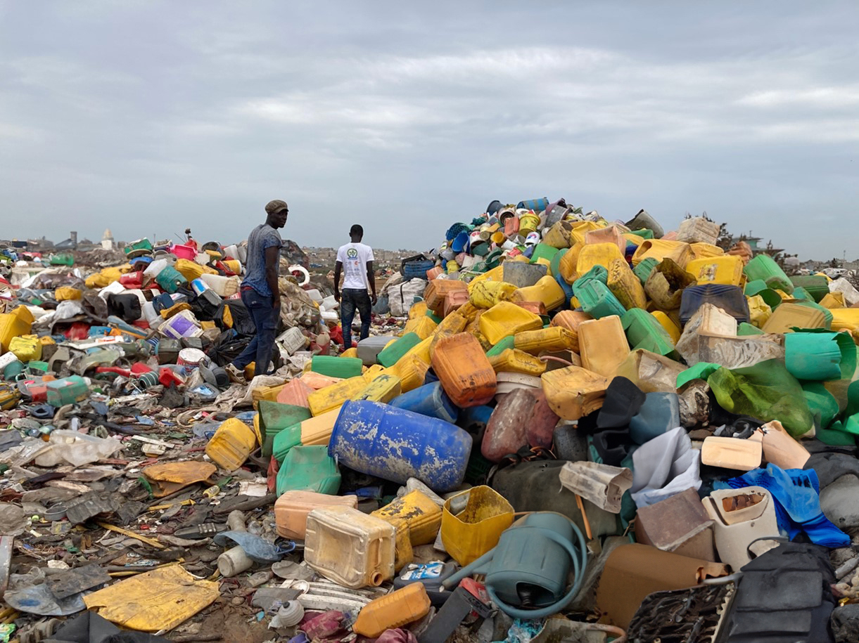 Plastic waste collected from dumpsite in Senegal as part of the Deekali Project.