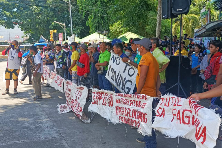 A rally on May 5 in front of the municipal hall.