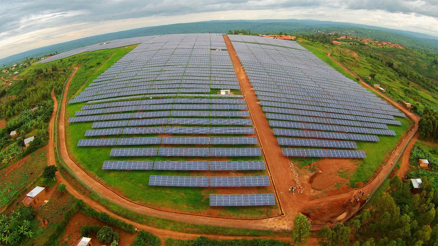 A solar field in Colline Nawe, Rwanda. 