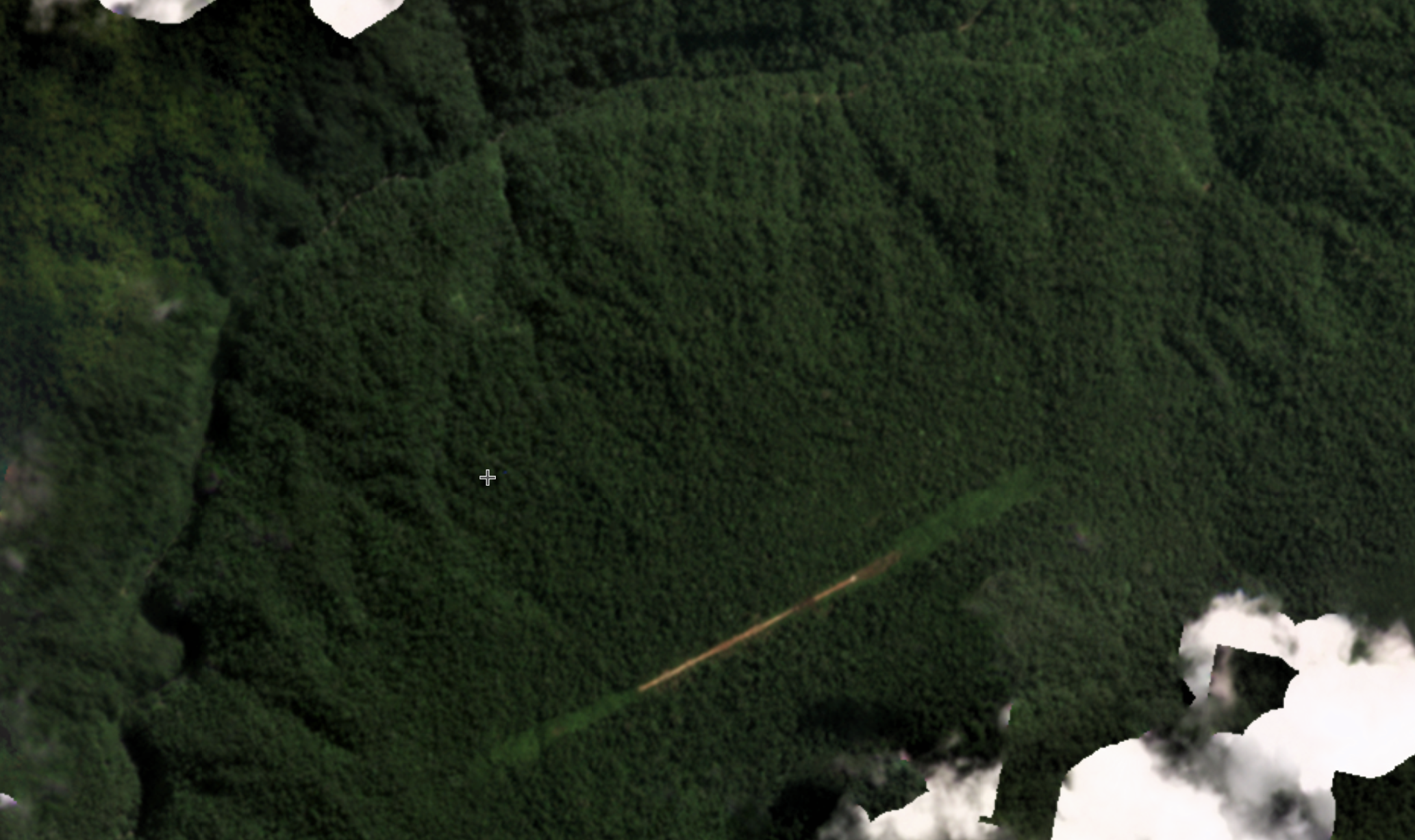 An airstrip inside Otishi National Park, which allows planes to transport illicit cargo in and out of the park. Image by Planet Labs via Global Forest Watch. 